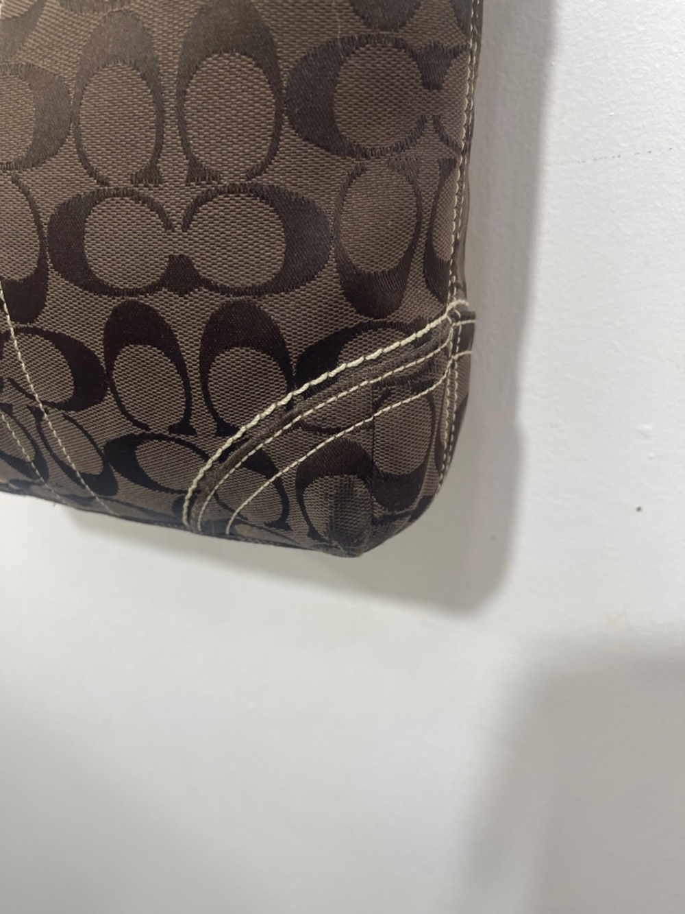 Coach Brown Signature Canvas Crossbody with Leather Trim - Picture 6 of 8